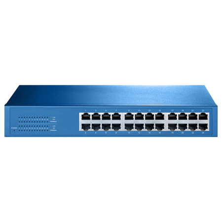 AIGEAN NETWORKS 24-Port Network Switch - Desk or Rack Mountable - 100-240VAC - 50/60Hz NS-24